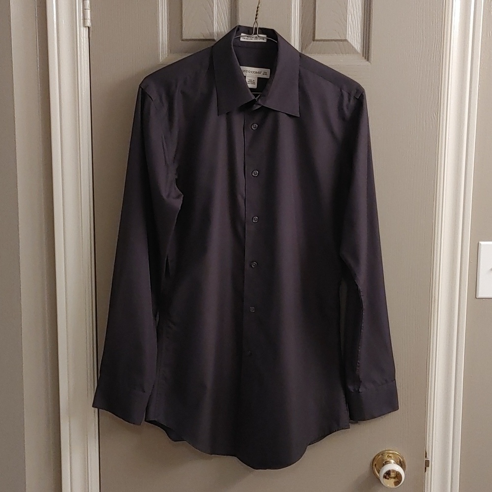 Pronto-Uomo Non Iron Gray Slim Fit Dress Shirt 32/33